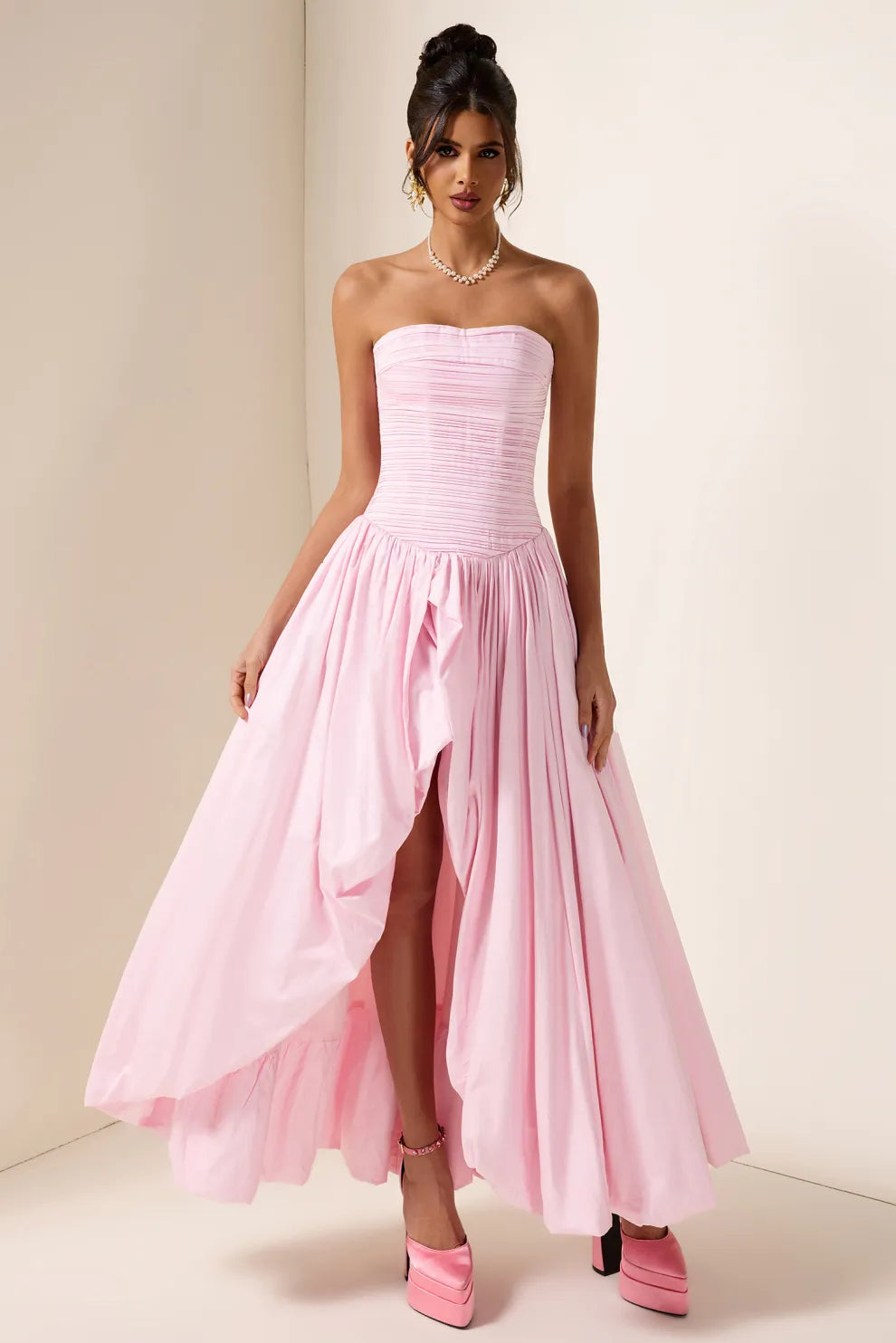 Pink Pleated Dress