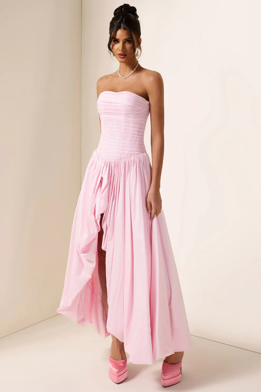 Pink Pleated Dress