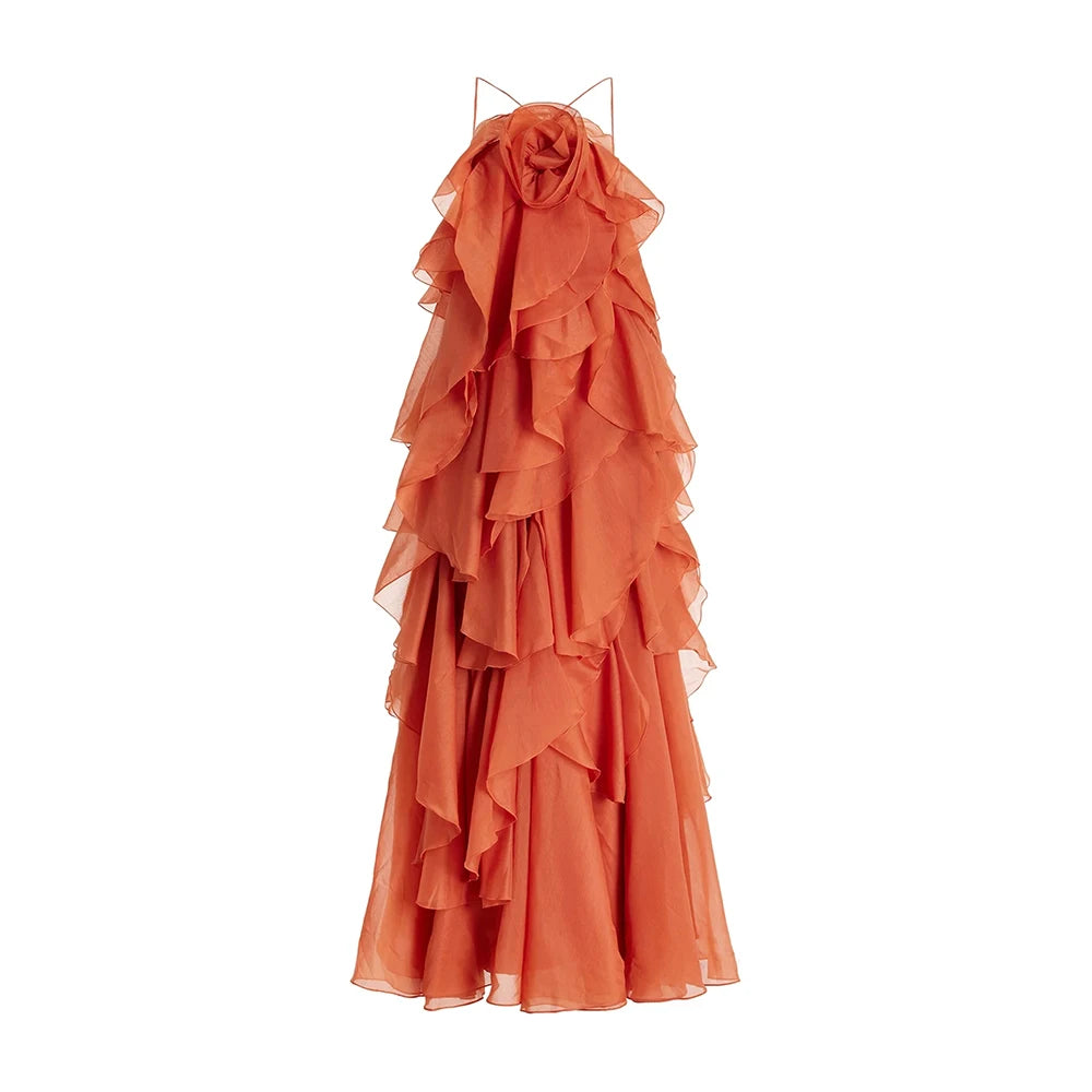 Faria Ruffle Maxi - ORANGE, M image
